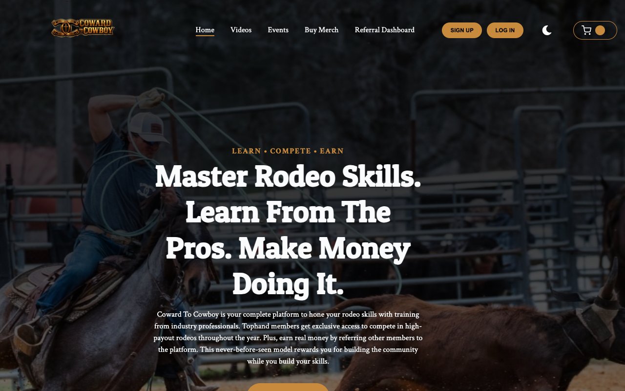 Coward To Cowboy desktop view