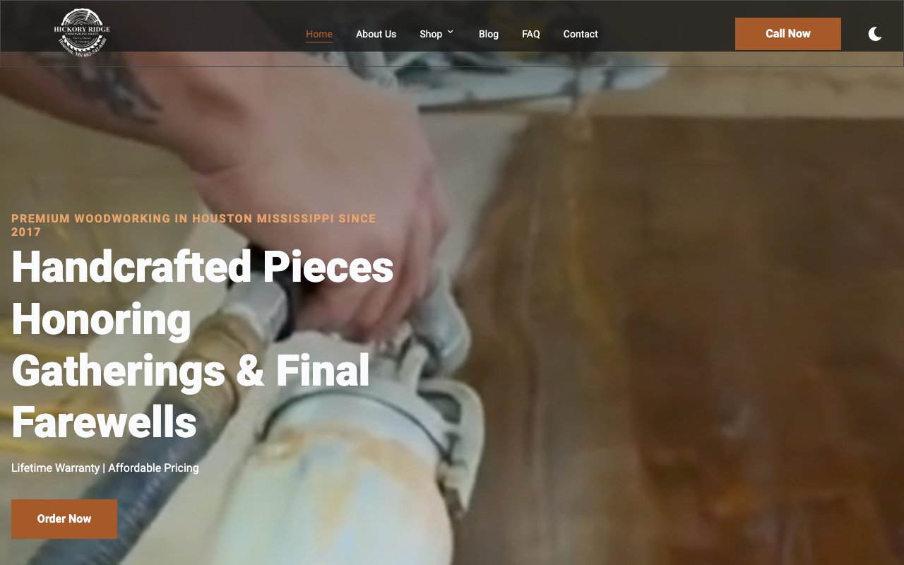 Hickory Ridge Wood Products desktop view